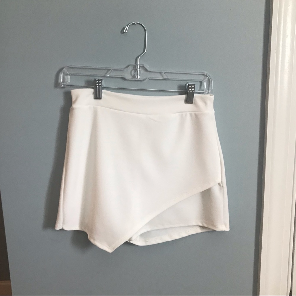 White wrap skort